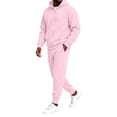 thumbnail image 3 of CCRFTGI Mens 2 Piece Tracksuit Casual Athletic Full Zip Long Sleeve Pullover Joggers Fall Fashion Travel Lounge Matching Outfits Pink XL, 3 of 6