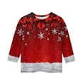 thumbnail image 4 of Girls Long Sleeve Christmas Top Festive Snowflake Print Pullover Crewneck Casual Holiday Shirt for Kids Winter Outfit, 4 of 4