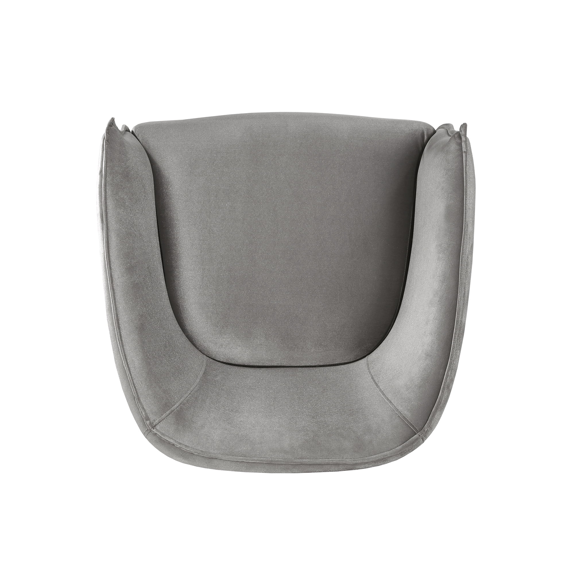 Weston Home Eldridge Velvet Accent Barrel Chair with Clear Legs, Silver Birch