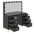 thumbnail image 2 of Uforic Black 8-Drawer Makeup Vanity Desk with Dimmable Hollywood LED Mirror USB-C & 2 AC Outlets, 2 of 8