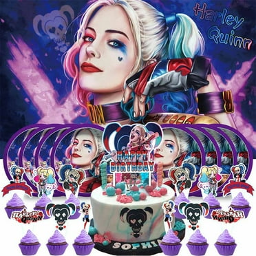 Harley Quinn Themed Circle Party Backdrop Kit For Girl