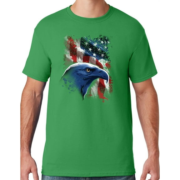 Mens American Icon Patriotic Eagle T-shirt, Medium Kelly Green