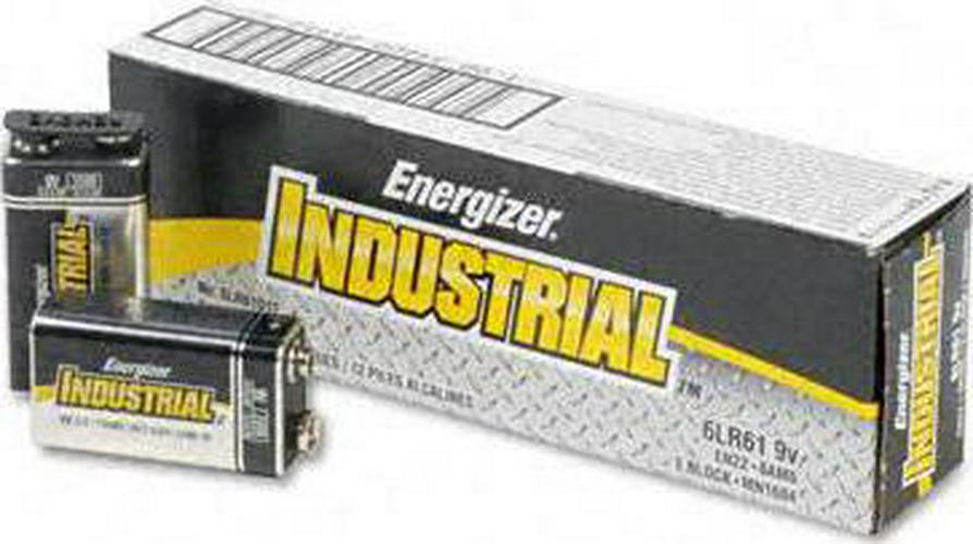 Energizer Industrial 9V Alkaline Battery, 12pack
