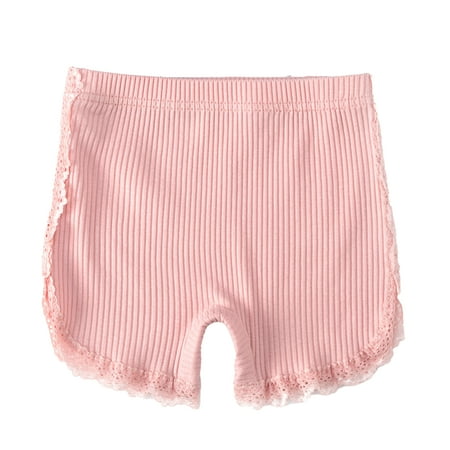 

Chaoren Leggings Solid Color Thin Children Girls Pit Stripes Safety Pants for Summer