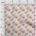 thumbnail image 2 of oneOone Georgette Viscose White Fabric Florals Quilting Supplies Print Sewing Fabric By The Yard 42 Inch Wide, 2 of 4