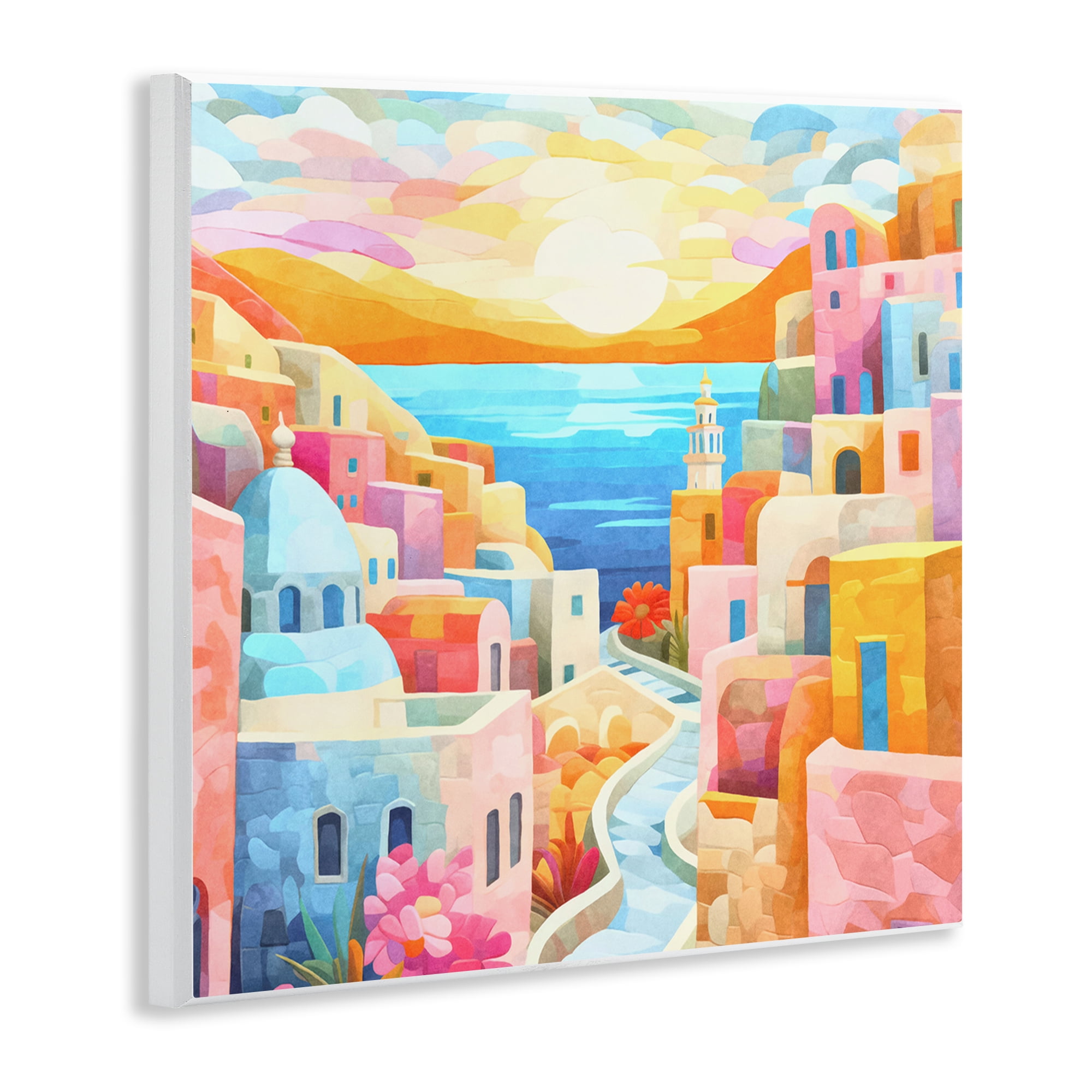 Stupell Industries Pastel Seaside Dreams Scenic & Cityscapes Painting Unframed Art Print Wall Art, 12 x 12