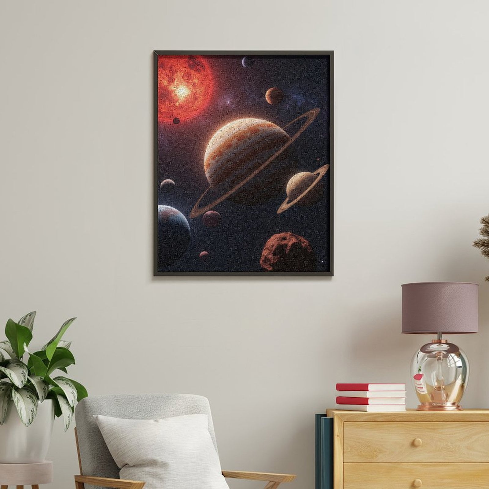 Paint By Numbers Kit for Adults Beginner - DIY Space Planets Solar System Scene Canvas Painting Kits for Adults, Frameless Paint By Number for Adults for Home Wall Decor 16x20 Inch