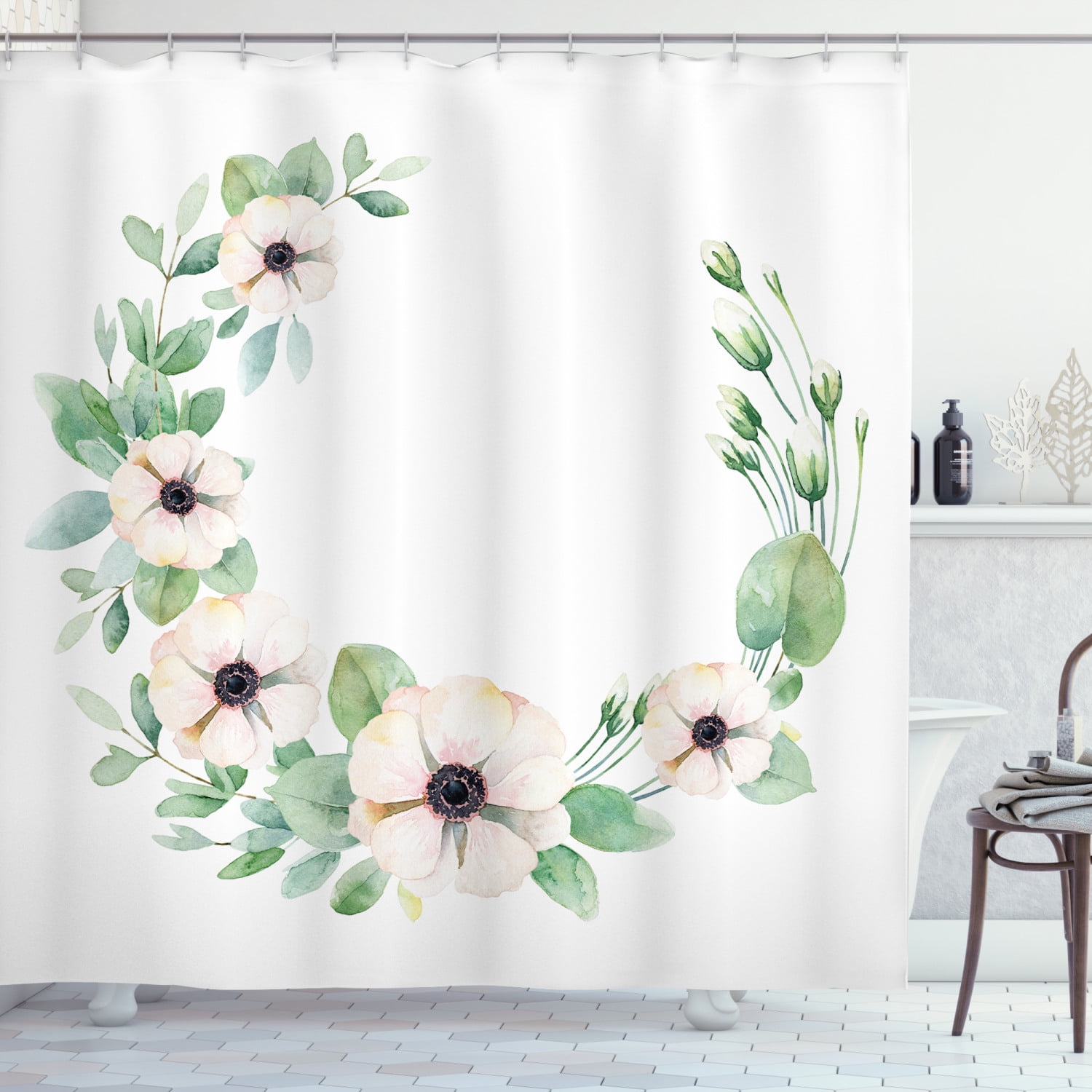 Violet Blue Pale Green White Fresh Delicate Crocus Petals Border Springtime Gardening Plants Area Rug 24 x 72 Floral Bathroom Runner Rug Violet Blue Pale Green White Fresh Delicate Crocus Petals Border Springtime Gardening Plants Area Rug 24 x 72 Floral Bathroom Runner Rug