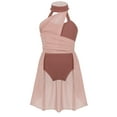 thumbnail image 1 of Miaeowve Robe Tutu de Ballet à Sequins Brillants pour Filles, Robe de Danse Lyrique, Col Montant, Costume de Danse Régulier, Rose Poussiéreux 10, 1 of 6
