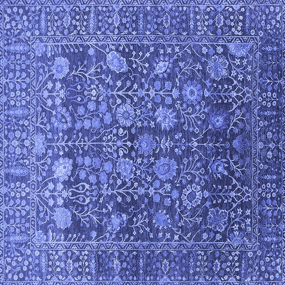 Ahgly Company Indoor Square Oriental Blue Industrial Area Rugs, 8' Square