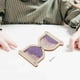 thumbnail image 5 of Reloj de arena de madera Montessori, tablero de actividades, material para actividades de aprendizaje de habilidades básicas violeta claro, 5 of 9