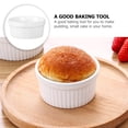 thumbnail image 2 of Tazas de cerámica para pudín, para hornear muffins, pasteles, cerámica blanca, 6 unidades, 2 of 6