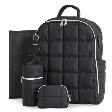 Hannah & Sophia North Backpack 5pc Set, Midnight Black