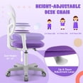 thumbnail image 5 of Gymax Kids Desk Chair Adjustable Height Children Study Chair w/Auto Universal Casters Purple, 5 of 10
