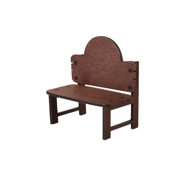 Mini silla de madera para casa de muñecas - Manualidades en madera natural, atrezzo casero para escenas de rodaje y mini muebles decorativos