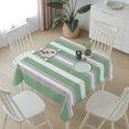 thumbnail image 6 of Green Grey Stripe Table Cloth Waterproof Tablecloths, Farmhouse Modern Art Striped Tablecloth Dining Table Cover for Kitchen Party Tabletop Outdoor, Square Tablecloth 54x54 Inch, 6 of 9