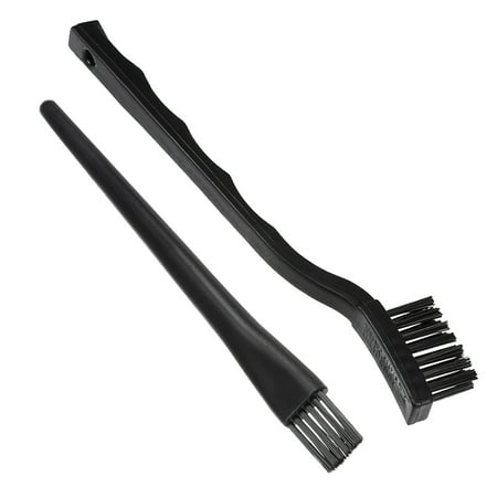 2 in 1 Nonslip Plastic Handle Conductive Ground ESD Anti Static Brush Kit Black