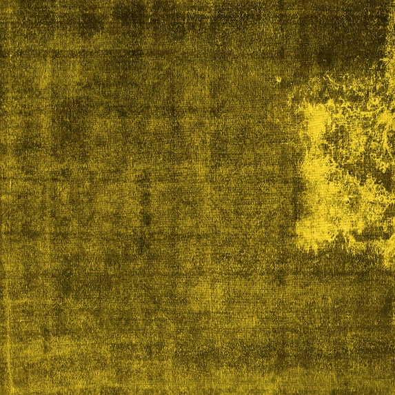 Ahgly Company Indoor Square Persian Yellow Traditional Area Rugs, 3' Square