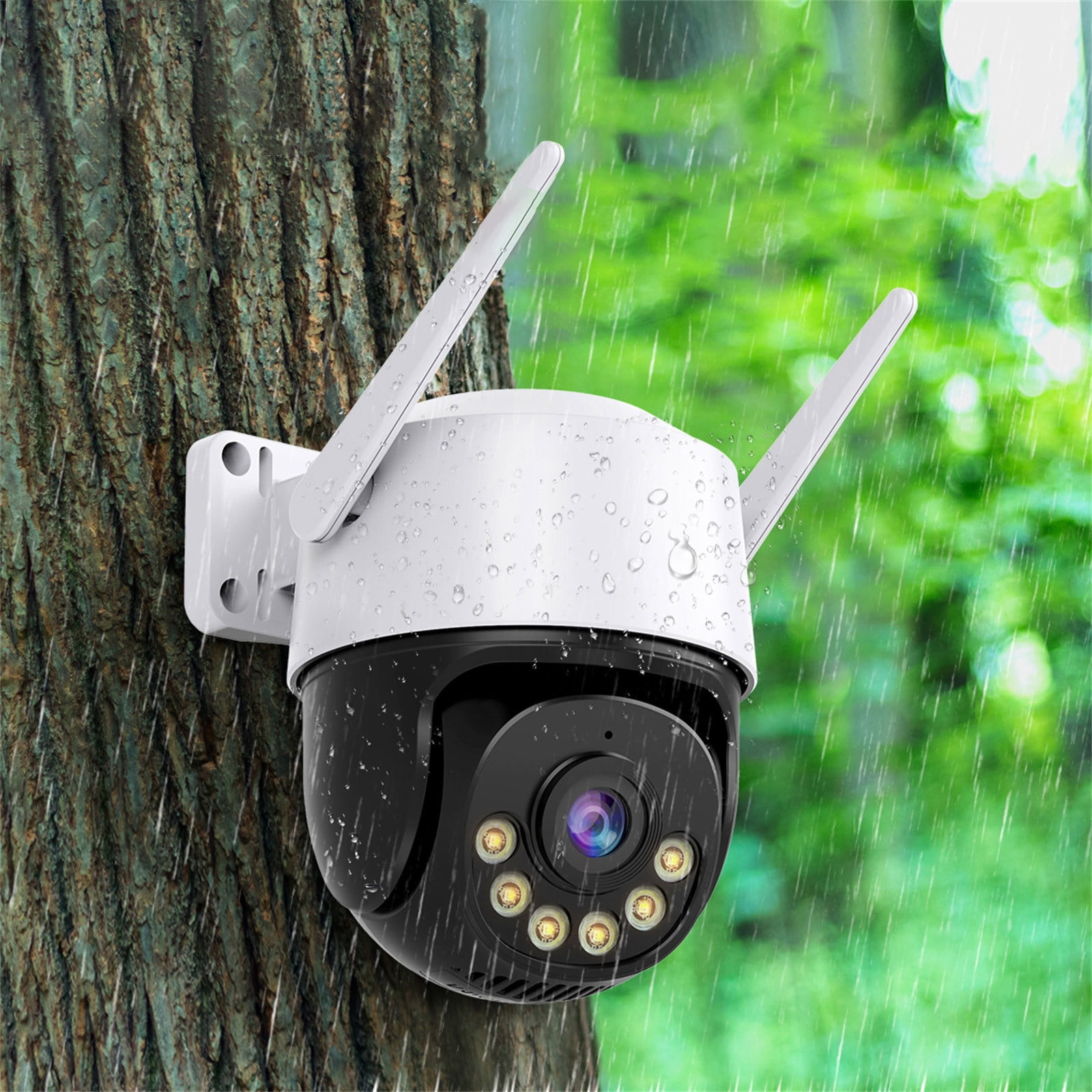 Security Camera Outdoor with Spotlights 1080P Color Night Vision Wired Surveillance Camera 2.4G WiFi Smart Home Black - Walmart.com