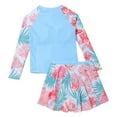 thumbnail image 2 of URMAGIC URMAIC Girls Long Sleeve Rash Guard with Skirt Bikini Two Pieces Floral Swimsuit,2-12Y, 2 of 6