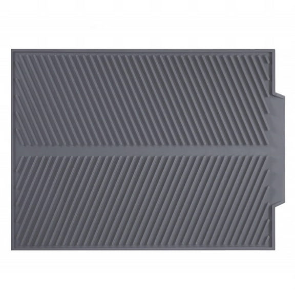 Dish Drying Mat for Kitchen Counter,Silicone Large Dish Drying Pad,Easy Clean Non-slipping Heat Resistant Dish Rack Mat,Foldable Dish Drain Mat Sink Mat,Gray