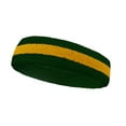 thumbnail image 3 of COUVER Unisex Two Color Striped Sports Head Sweatband Golden Yellow Dark Green 3 Pack, 3 of 8