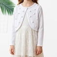 thumbnail image 4 of UACY Girls Long Sleeve Knit Shrug Cardigan, Open Front Bolero Sweater with Button Closure for Toddler and Kids, 4 of 8