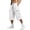 White, variant on Men's Workout Pants Drawstring Pockets Solid Color Elastic Waist Drawstring Multi-Pocket Casual Sports Capris