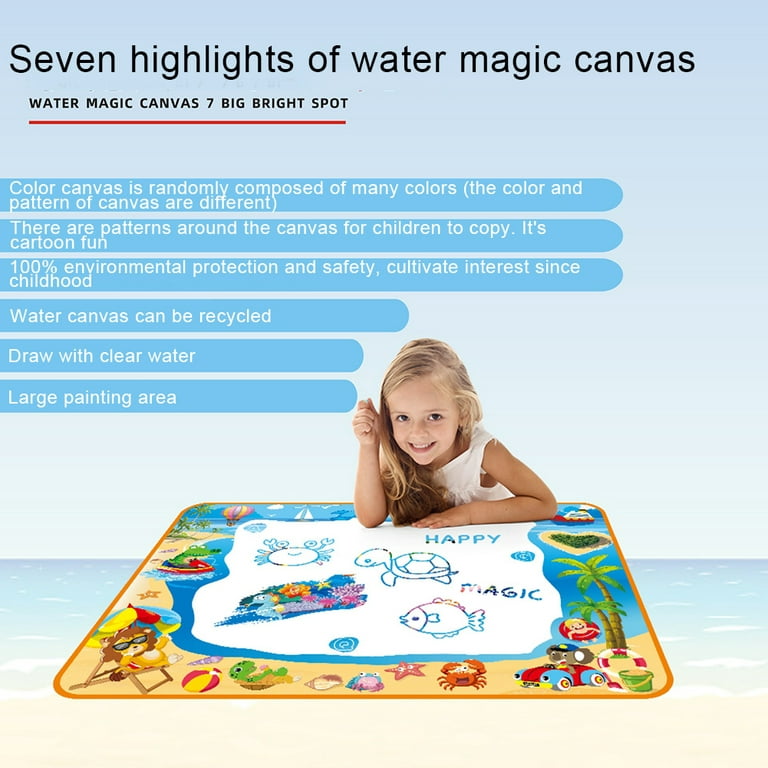 Coloring Mat,kids Toys Large Water Painting Mat,toddlers Doodle Pad With 4  Colors,gifts Compatible With Girls Boys Age 3 4 5+ Years Old,4 Pens,drawing