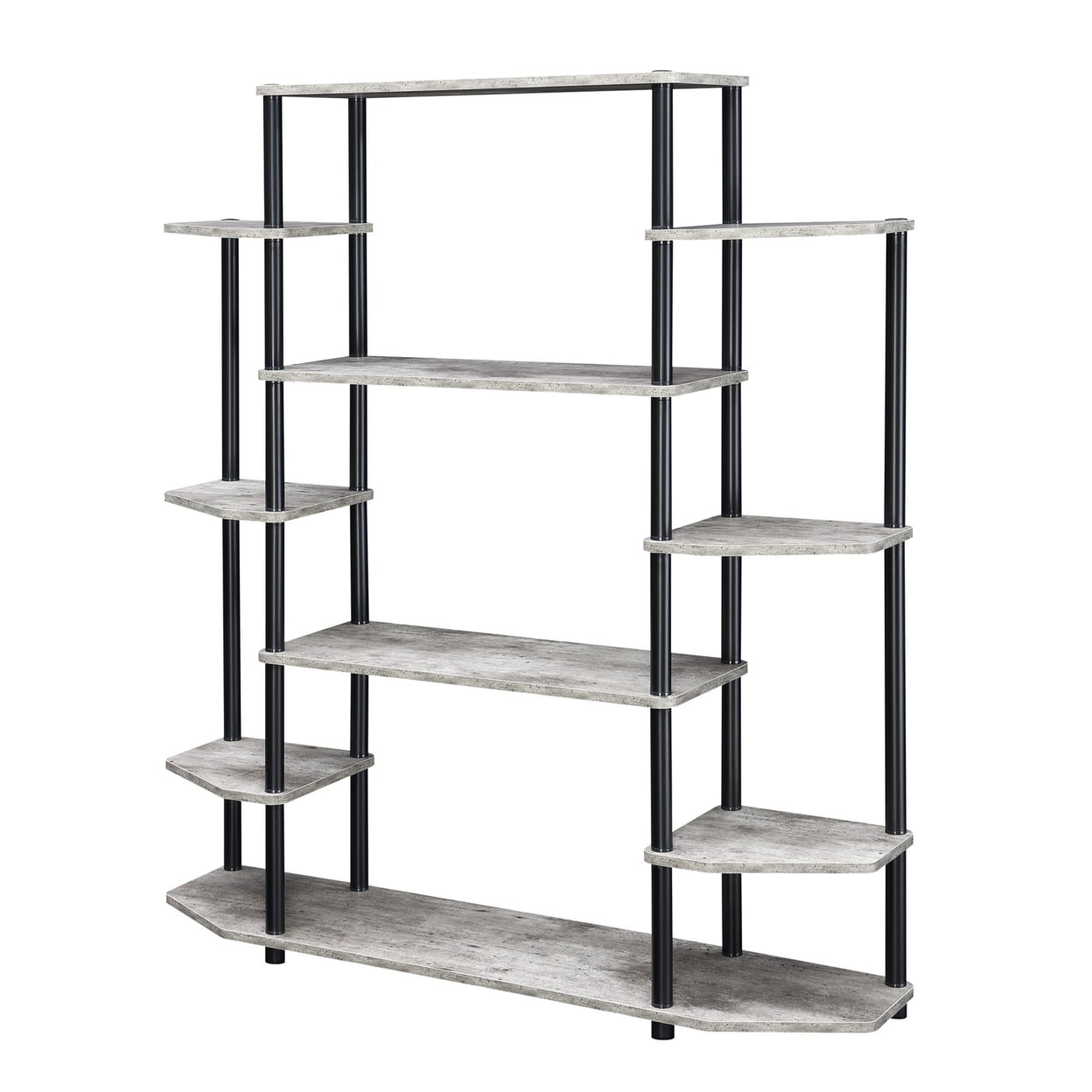Convenience Concepts Designs2Go No Tools Wall Unit Bookshelf, Faux Birch/Black Poles