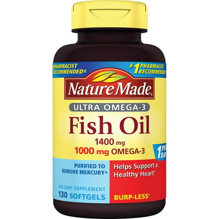 Nature Made Ultra Omega-3 Fish Oil Softgels, 1400 Mg, 130
