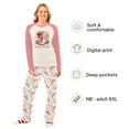 thumbnail image 3 of Jenny Western Cowgirl Boots Christmas Pajamas, Pink Raglan Long Sleeve and Wide-leg Pants, CottonPoly Blend, 3 of 7