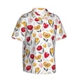 thumbnail image 2 of Fotbe Tulips Flowers Hawaiian Shirt for Men Unisex Summer Beach Casual Short Sleeve Cotton Linen Button Down Shirts-3X-Large, 2 of 9