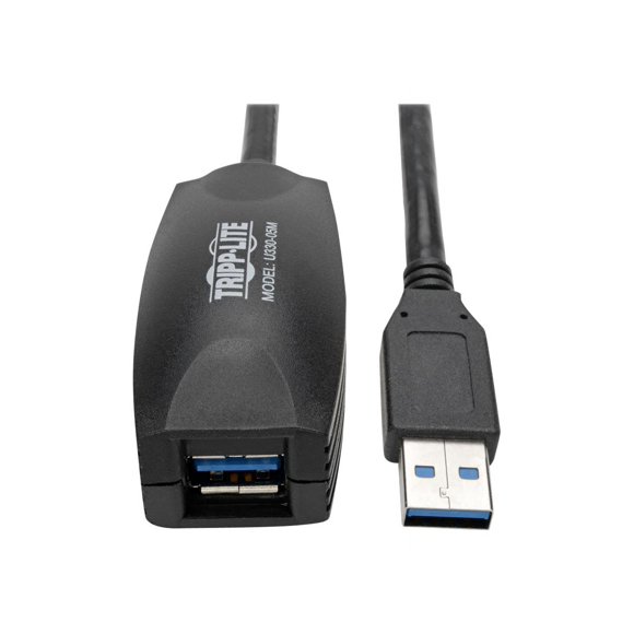 Tripp Lite 5M USB 3.0 SuperSpeed Active Extension Repeater Cable A M/F 16ft 16' 5 Meter - USB extension cable - USB Type A (M) to USB Type A (F) - USB 3.0 - 16.4 ft - active - gray