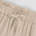 thumbnail image 7 of Diufon Cotton Linen Pants for Women Wide Leg Lounge Cropped Trousers Drawstring Elastic Waist Summer Beach Pant, 7 of 7