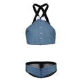 thumbnail image 1 of Conjunto de 2 piezas de arnés de pecho para el cuerpo de cuero Mentalic para hombre, ropa para discoteca, conjunto de disfraces Azul claro Yuyangstore Traje de arnés metálico para hombres., 1 of 7