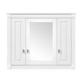 thumbnail image 6 of Tcbosik Modern Wall Mounted Mirror Cabinet with 3 Doors & Metal Handles, White Medicine Cabinet with Adjustable Shelf, 35x28in Bathroom Space Saver, 6 of 9