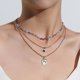 thumbnail image 1 of Layered Demon Eye Pendant Necklace Gold, 1 of 3