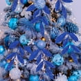 thumbnail image 2 of Glittered Gold Leaves, 13" Artificial Glitter Blue Pick, Christmas Tree Branches and Sprays for DIY Wreath Floral Arrangement Christmas Tree Decorations, Blue, 20 Pack, 2 of 8