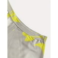 thumbnail image 4 of Vibrant Yellow Floral Print Women's Bodycon Dress | Sleeveless, Stretchy, Machine-Washable, Elegant Round Neck | All-Season Casual & Formal Wear, Medium Elasticity, 4 of 8