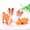 thumbnail image 3 of CPAN Sika Deer Giraffe Cartoon Animal Figurine Baking Cake Topper Moss Garden Decor, 3 of 6