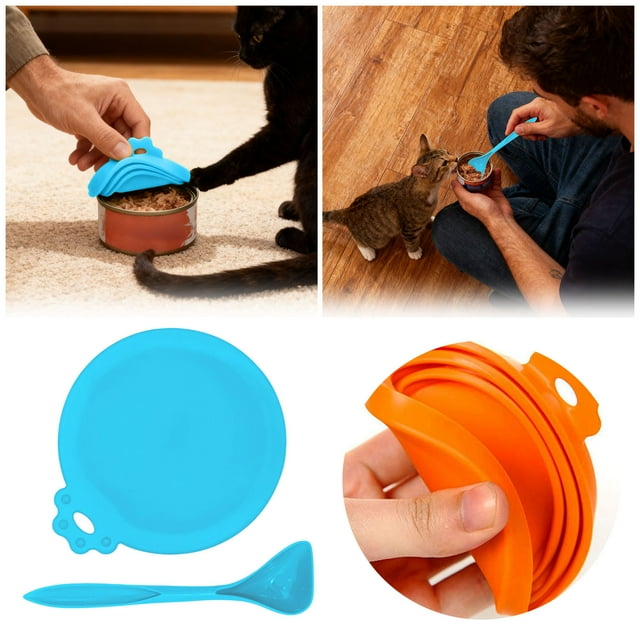 Couvercles Réutilisables en Silicone pour Aliments pour Animaux de Compagnie avec Joint Hermétique et pour un Rangement Frais