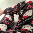 thumbnail image 4 of Sanrio-Pijama de Hello Kitty para mujer, pantalón de franela de Anime, color negro y rosa, de lana cálida, informal, a la moda, para el hogar, otoño, 4 of 4