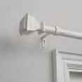thumbnail image 2 of EXCLUSIVE HOME Topper 1" Curtain Rod and Coordinating Finial Set, Distressed White, Adjustable 66"-120", 2 of 5