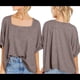 thumbnail image 3 of Camiseta Holgada Informal de Verano para Mujer, de Corta, Básica, para Entrenamiento y Gimnasio. Color Café XL, 3 of 8