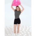 thumbnail image 6 of Women'S Crew Neck Short Sleeve Tops Slim Fit T Shirts Basic Tee Crop Tops Workout Y2k Clothes Dark Gray M, 6 of 9