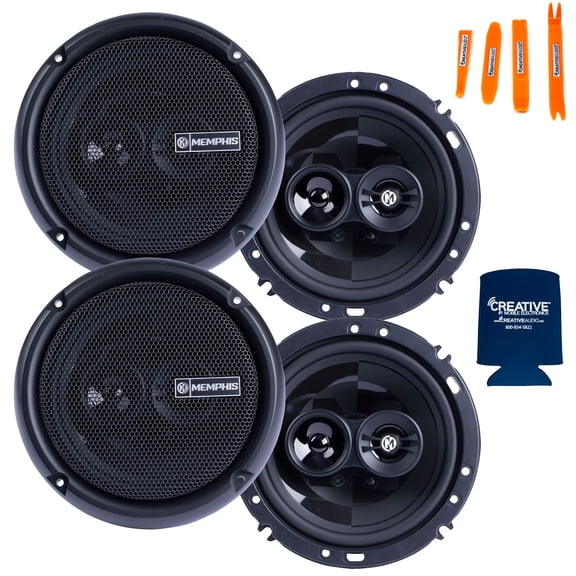Memphis Audio Speaker Bundle: 2 Pairs of PRX603 Power Reference Series 6.5" 3-Way with Swivel Tweeters