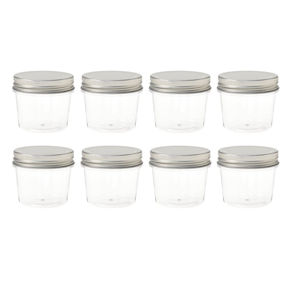 10 Count (80 Total) 4oz Plastic Mason Jars with Lids by Celebrate It - Food Safe Plastic Storage Container for Food and Craft Supplies - Bulk 8 Pack