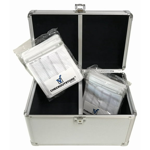 CheckOutStore Silver Aluminum CD/DVD Hanging Sleeves Storage Box (Holds Up to 200 Discs)