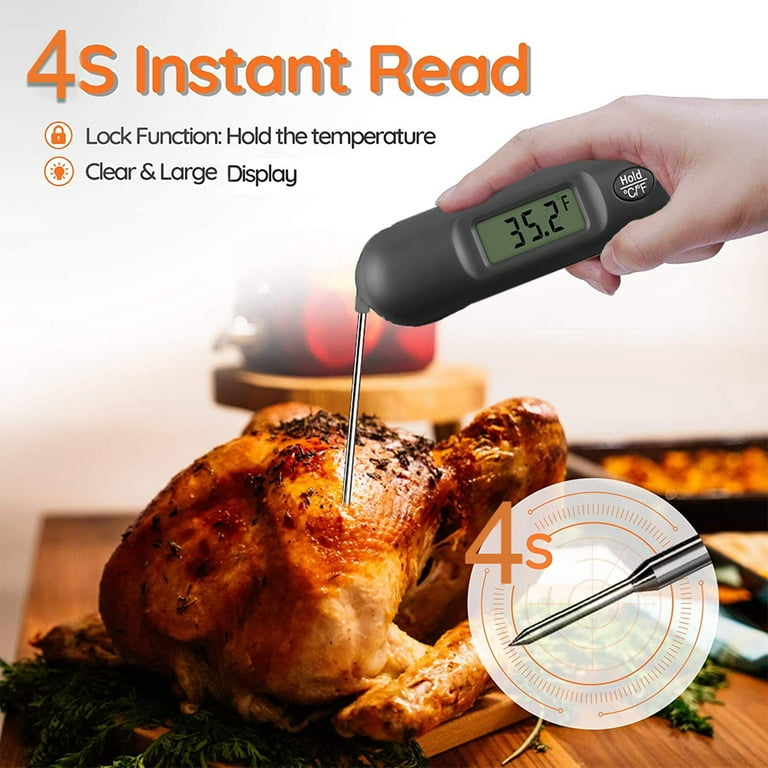 Kalgaden Instant Read Meat Thermometer for Cooking, Ultra Fast Precise  Digital Food Thermometer Calibration, Magnet and Foldable Probe for Oil  Deep